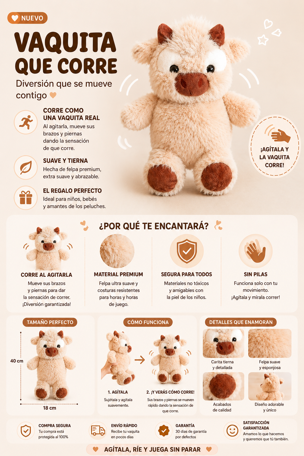 Peluche Gigante de la Vaquita que Corre